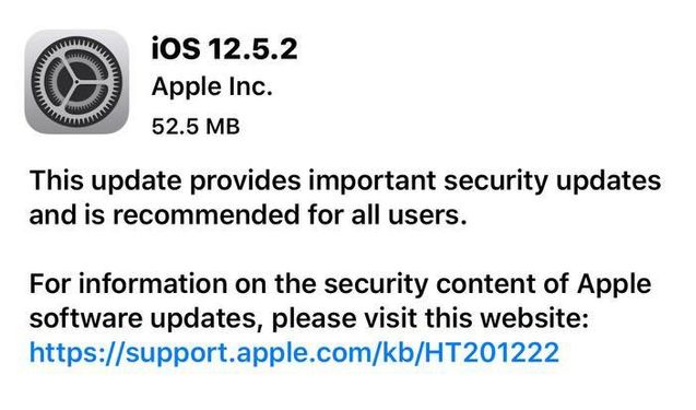 长清苹果手机维修分享iOS12.5.2发布，建议所有老苹果用户安装 
